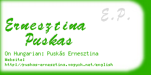 ernesztina puskas business card
